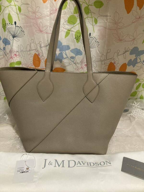 J&M DAVIDSON　ジェイアンドエムデヴィッドソン　レザートート　MAYPOLE　ポーチ　グレージュ　未使用