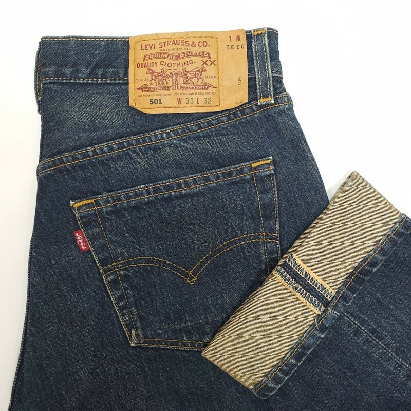 米国製 Levi's リーバイス☆501 デニムパンツ W33 ジーンズ ジーパン スモールe レギュラー 脇割り USA製 アメリカ製 ボタン裏553 メンズ