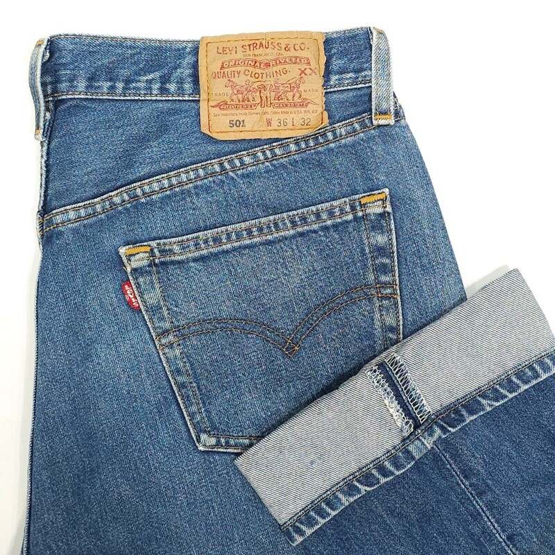 米国製 Levi's リーバイス☆501 デニムパンツ W36 ジーンズ ジーパン スモールe レギュラー 脇割 USA製 アメリカ製 ボタン裏553 メンズ