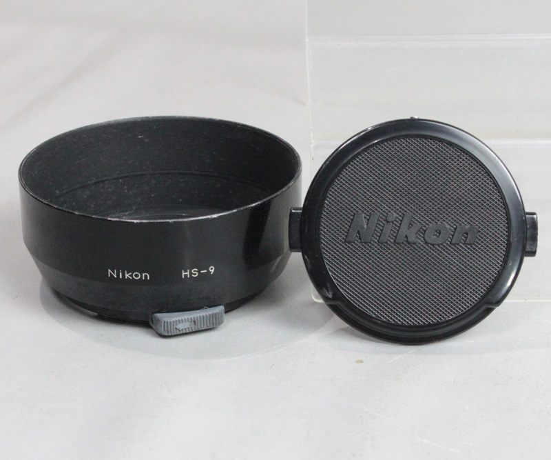 0328112 【並品 ニコン】 Nikon HS-9 スナップオンタイプメタルレンズフード&52mmキャップ