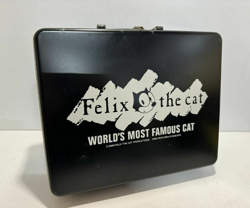 FELIX THE CAT フィリックス・ザ・キャット 缶ケース カセットケース 昭和 レトロ 1986' 小物入れ ハンドバック 猫 アメリカン キャラクタ