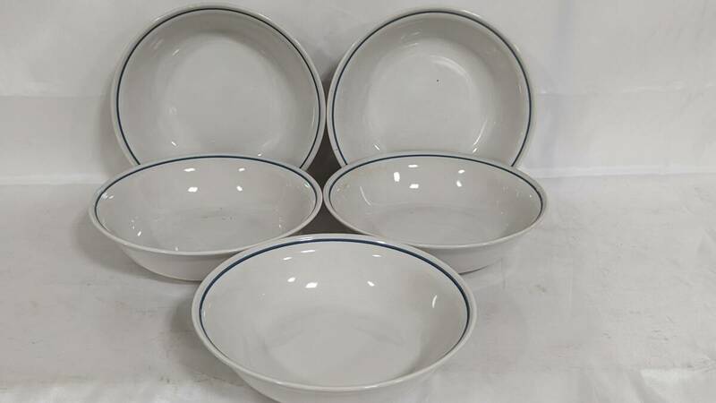【H1968】 Carico 陶器 皿 深皿 直径約18cm 高さ約5cm 5枚セット 未使用/保管品