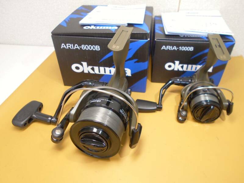 ●未使用・開封品●【OKUMA】 ARIA-6000B ・ ARIA-1000B　糸付き箱入り・2台セット