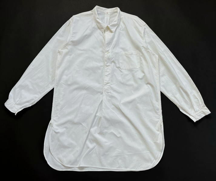 スウェーデン軍 プルオーバー シャツ size 42 未使用 1950s 40s ビンテージ 白 FRANK LEDER ホスピタル ワンウォッシュ