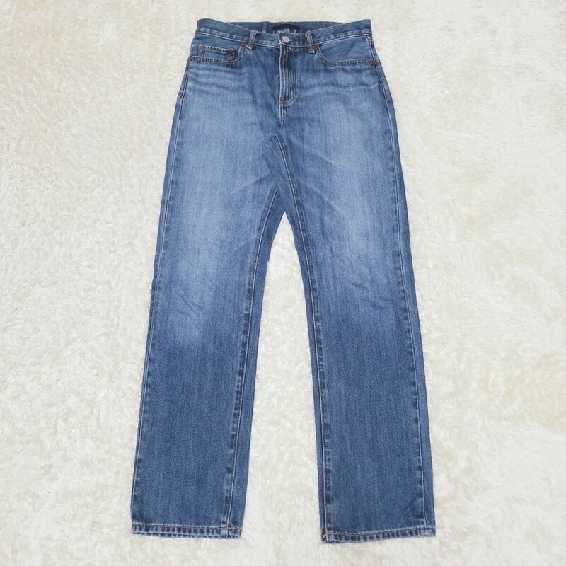 送料無料★美品★Y1396 UNIQLO JEANS ユニクロ デニムパンツ デニムジーンズ ストレート インディゴブルー メンズ 29 73.5 カジュアル