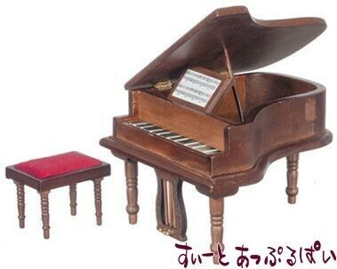 ミニチュア　グランドピアノ　ウォールナット　CLA91408　ドールハウス用