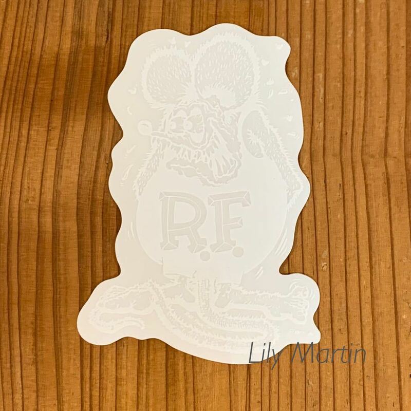 Rat Fink デカール S 8 x 5.5cm ホワイト 白 white MOONEYES ムーンアイズ 好きの方にも シール ラットフィンク ステッカー