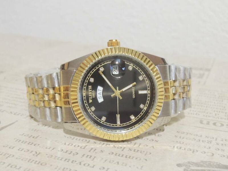 ◆ WLISTH クオーツ式 デイデイト　腕時計　金銀黒