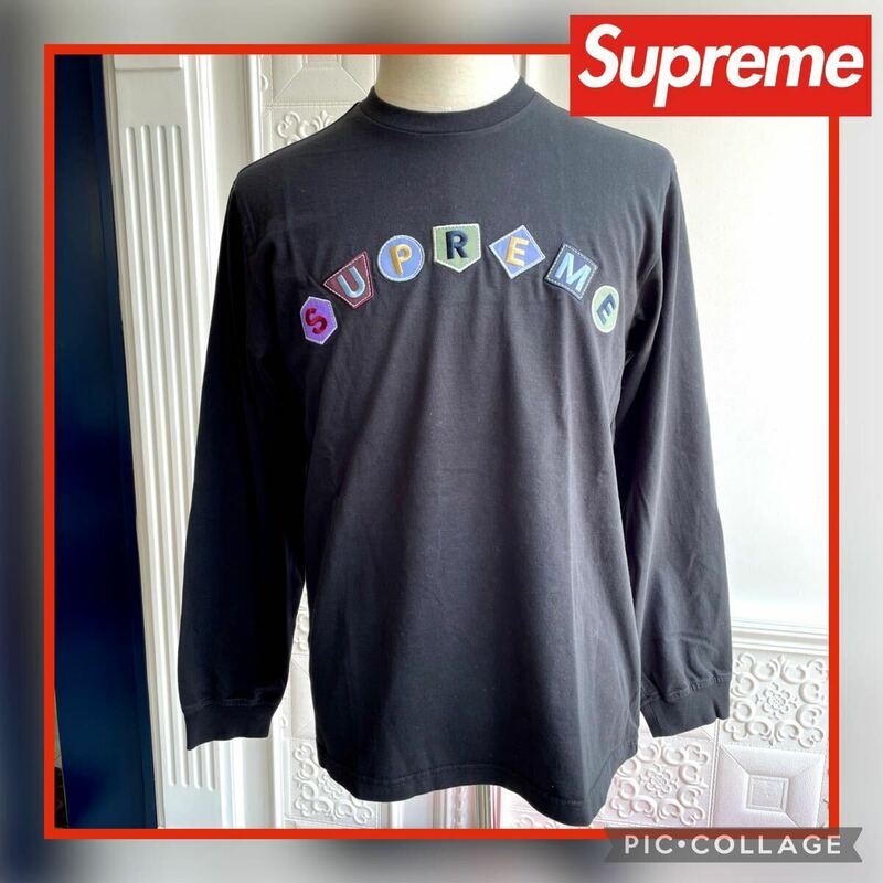 ◆新品未使用◆Supreme Geo Arc L/S Top Slate Black S シュプリーム ゲオアーチ 長袖 カットソー Tシャツ ブラック 黒 ロゴ トップス 21FW