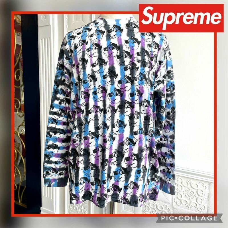 ◆新品未使用◆Supreme Dyed Bear L/S Top Black L シュプリーム タイダイベアー 長袖 Tシャツ ブラック パープル ブルー トップス 21SS