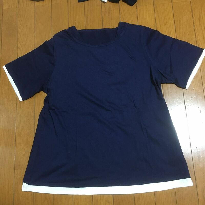 半袖Tシャツ★コットン100％ 白、 紺 3L 日本製 未使用 送料230円