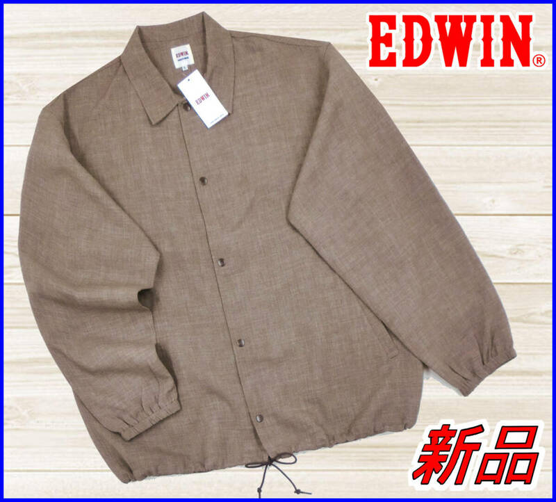 【国内正規品】エドウィンEDWIN◆オーバーサイズコーチジャケットブルゾンジャンバー◆茶ブラウンL