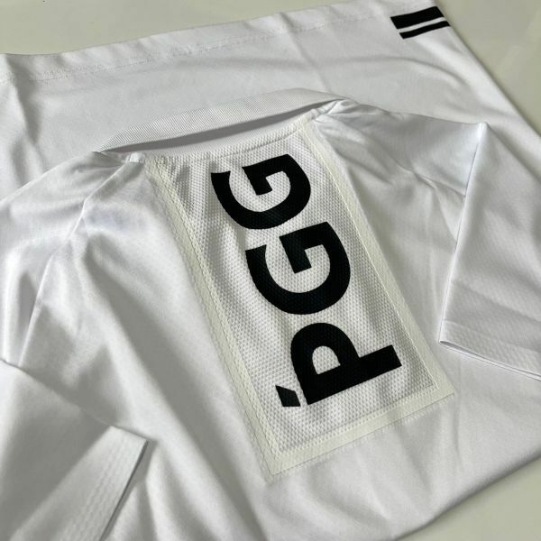 【新品・正規品】「 P G G 」 by PEARLY GATES パーリーゲイツ ／メンズ 半袖 ポロシャツ　裏ハニカムジャガード ロゴ　 WH《サイズ4》