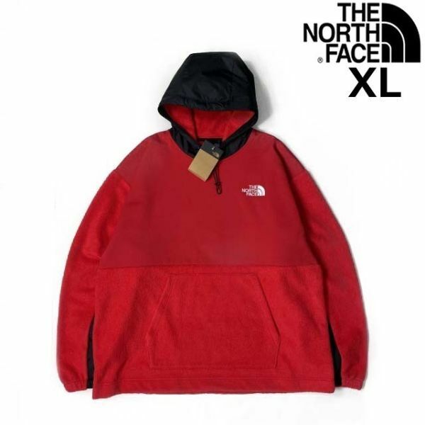 売切り【正規新品】THE NORTH FACE◆NOVELTY FLEECE JACKET フリース プルオーバー US限定 ふわふわ 男女兼用(XL)赤 181024-120