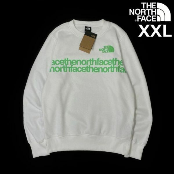 売切り【正規新品】THE NORTH FACE COORDINATES CREW トレーナー スウェット US限定 男女兼用 立体ロゴ 裏起毛(XXL)白181130-33