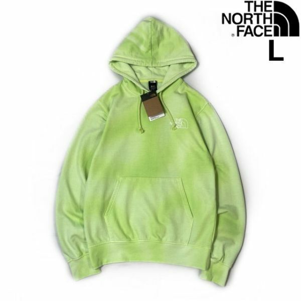 売切り【正規新品】THE NORTH FACE◆DYE RECYCLED PULLOVER HOODIE パーカー US限定 後染め 裏起毛(L)緑 タイダイ柄 181130-10