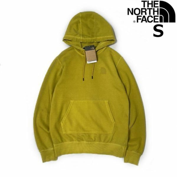 売切り【正規新品】THE NORTH FACE◆GARMENT DYE HOODIE プルオーバー パーカー US限定 ガーメントダイ 立体ロゴ(S)黄 181130-10