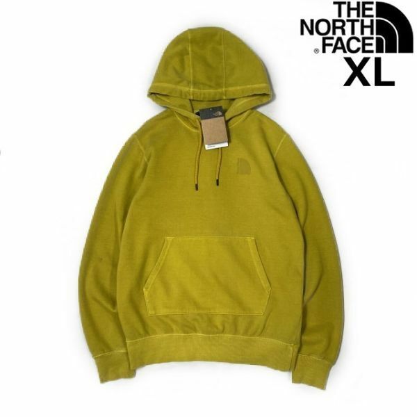 売切り【正規新品】THE NORTH FACE◆GARMENT DYE HOODIE プルオーバー パーカー US限定 ガーメントダイ 立体ロゴ(XL)黄 181130-10