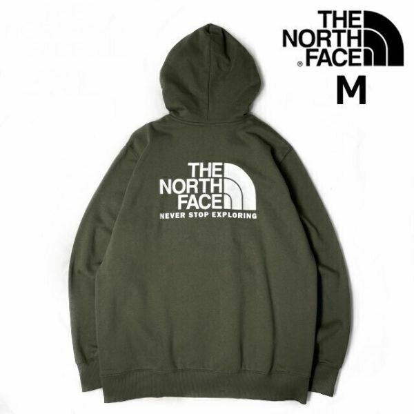 売切り【正規新品】THE NORTH FACE◆THROWBACK HOODIE プルオーバー パーカー US限定 裏起毛 男女兼用(M)緑 カーキ 181130-30