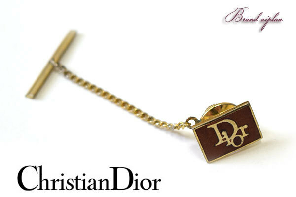 クリスチャンディオール■ヴィンテージ diorロゴネクタイピン タイピン タイタック ピンブローチにも　Christian Dior