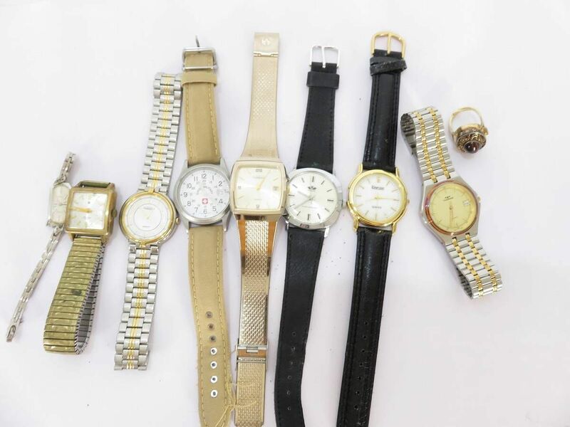 1円 ジャンク品 URBAN スイスミリタリー テクノス 等 腕時計 リングウォッチ 大量セット BV045