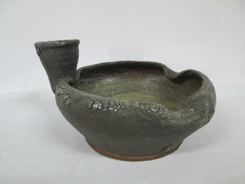 【0404n F0578】焼物 陶器 灰皿 古道具 工芸品 直径約14cm 高さ約9cm