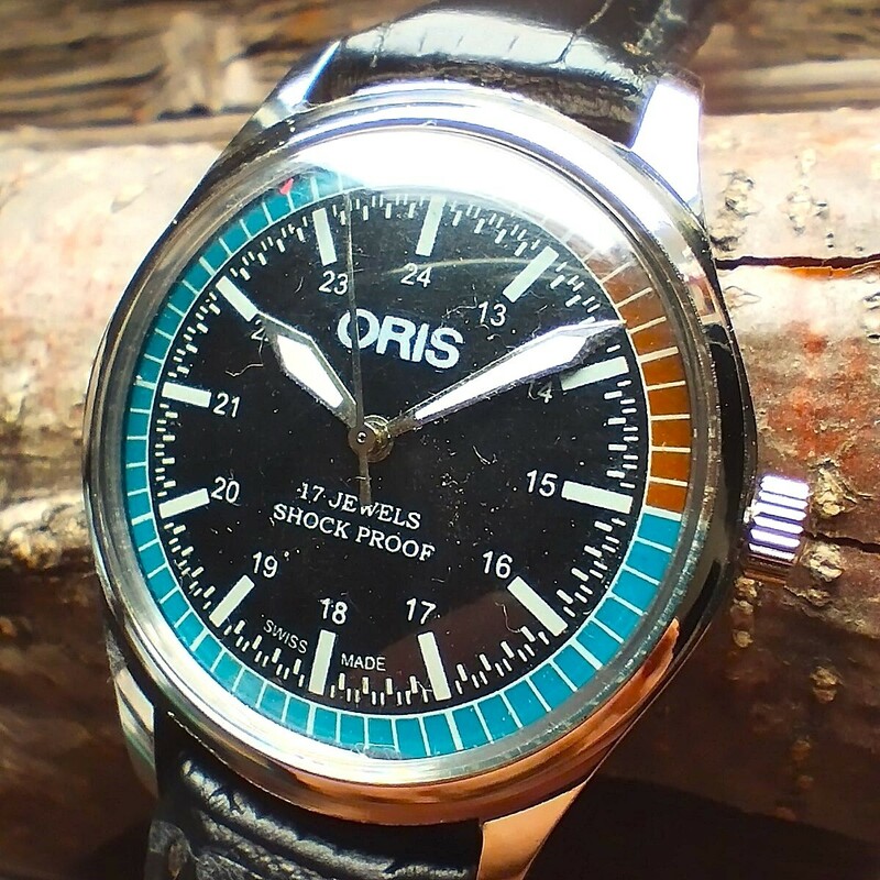 ●希少！●オリス■ORIS 手巻き機械式1980年代ヴィンテージメンズ腕時計アンティーク即納　男性人気ブランド0406e