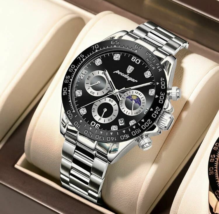 メンズ腕時計　デイトナオマージュ　クロノグラフ アナログ腕時計　ストップウォッチ　防水腕時計　ジルコニア　ステンレス　t1463大人気