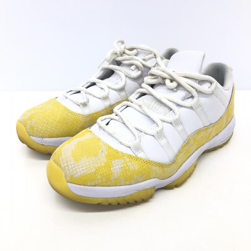 【中古】NIKE WMNS AIR JORDAN 11 RETRO LOW Yellow Snake Skin 29cm AH7860-107 ナイキ エアジョーダン11 スネークスキン[240066140531]