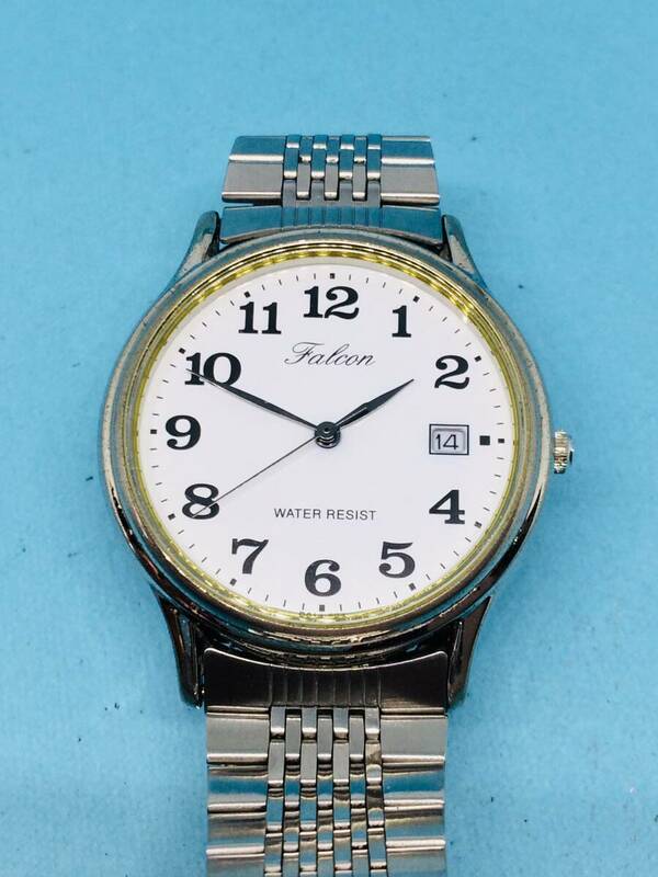 (F19)シンプルな(*'▽')シチズン・FALCON・ディト（電池交換済み）シルバー・メンズ腕時計USED（送料全国一律185円）素敵な時計です。