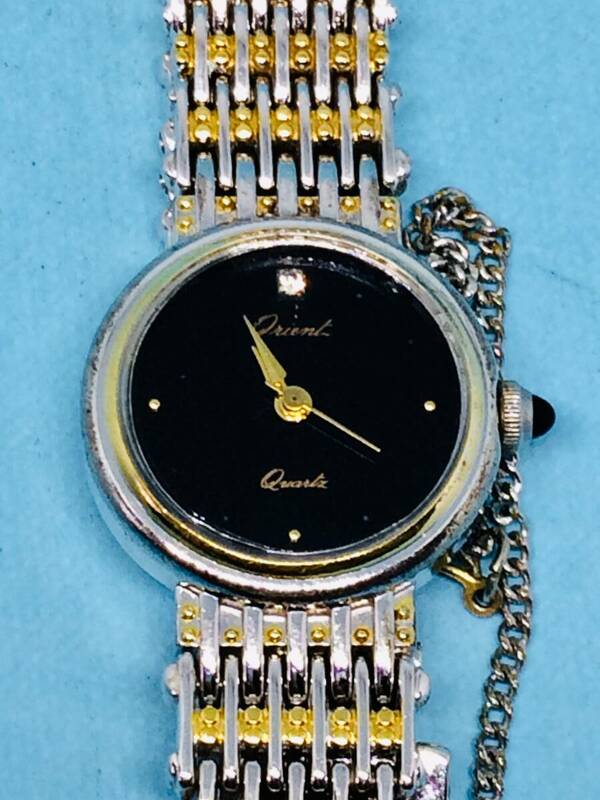 (F21)オリエント好きな方(*'▽')オリエント・ブラックフェイス（電池交換済）S&Gレディス腕時計USED（送料全国一律185円）素敵な時計です。