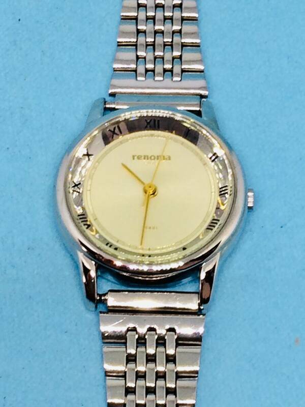 (F41)粋な時計(*'▽')RENOMA・PARIS・レノマ・パリス（電池交換済み）シルバー・レディス腕時計USED（送料全国一律185円）素敵な時計です。
