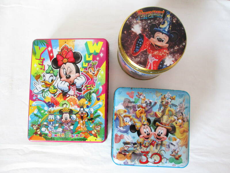■　ディズニー　ミッキーマウス　お菓子空缶３個　TDR東京ディズニーリゾート