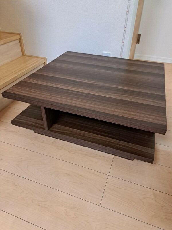 センターテーブル　ローテーブル　スクウェア　オークブラウン　木製　ウッド　
