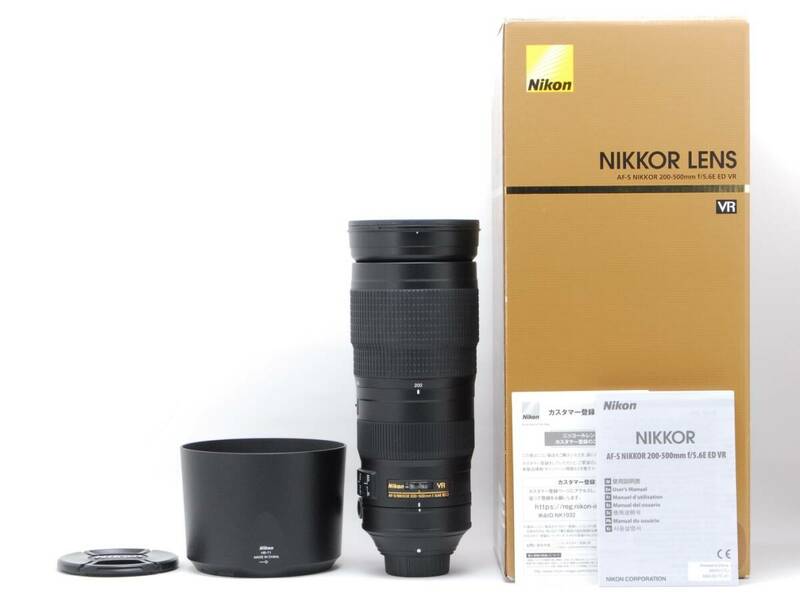 【かなり美品】Nikon AF-S NIKKOR 200-500mm f5.6E ED VR 動作も写りもOK 新品時のマット感ありかなりキレイ 付属品多数揃っています。