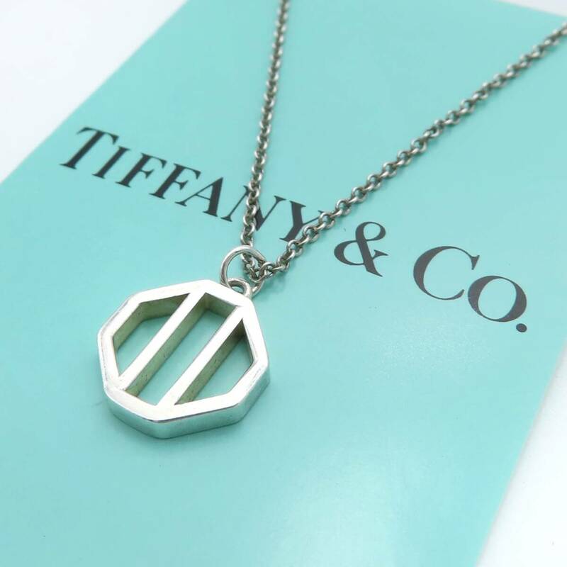 極希少 美品 Tiffany&Co. ティファニー オクタゴン シルバー ネックレス SV925 八角形 MM9