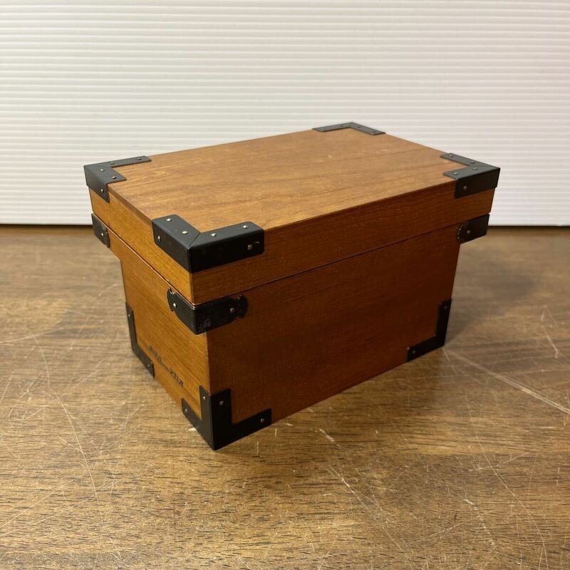茶箱 小物入れ 物入れ ユニーク インテリア レトロ コンパクト 17.5×11.5×11cm ホテルニューアカオ 木製 木箱 (3-1