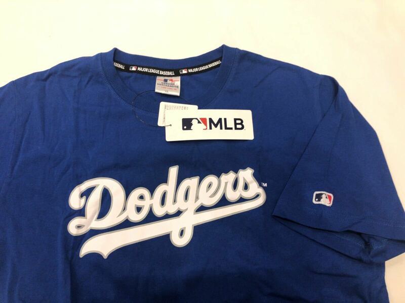 LL サイズ 新品　MLB ドジャース　半袖　Tシャツ ロゴ入り　ブルー　青 コットン 大谷　XL