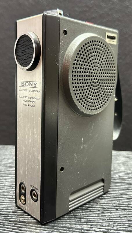 SONY CASSETTE-CORDER ELECTRET CONDENSER MICROPHONE END ALARM / BATTERY PACK BP-40 ソニー カセットレコーダー S566