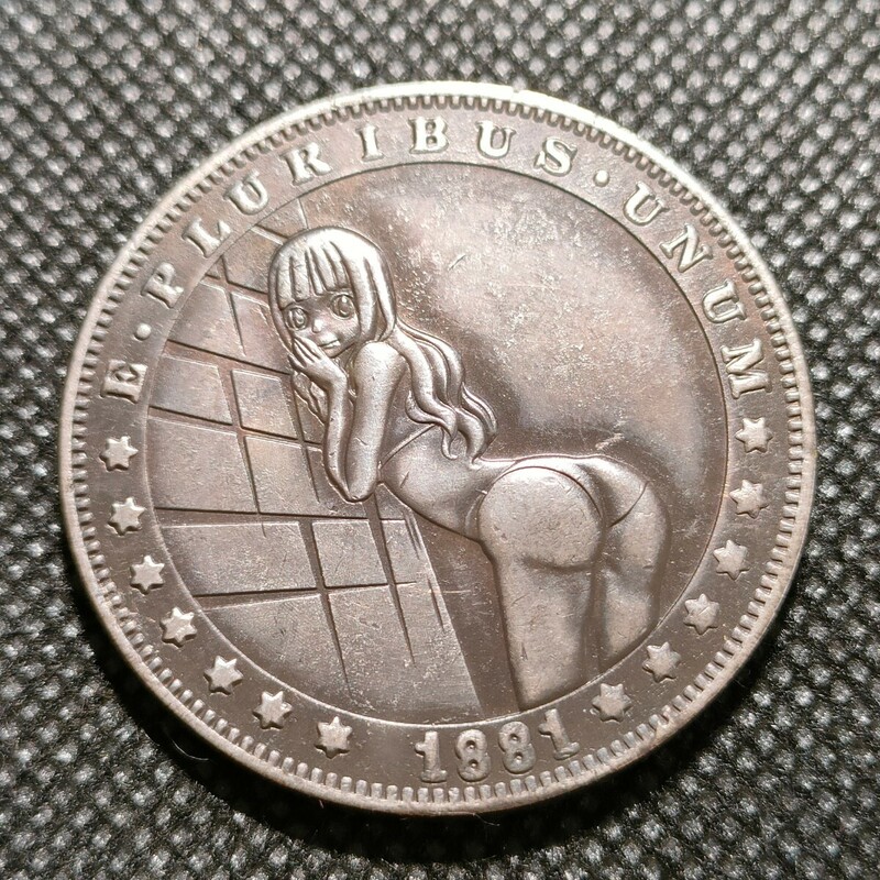 6105　アメリカ古銭　ルンペン　約38mm　イーグル　チャレンジコイン　コイン　アンティーク　ホーボー