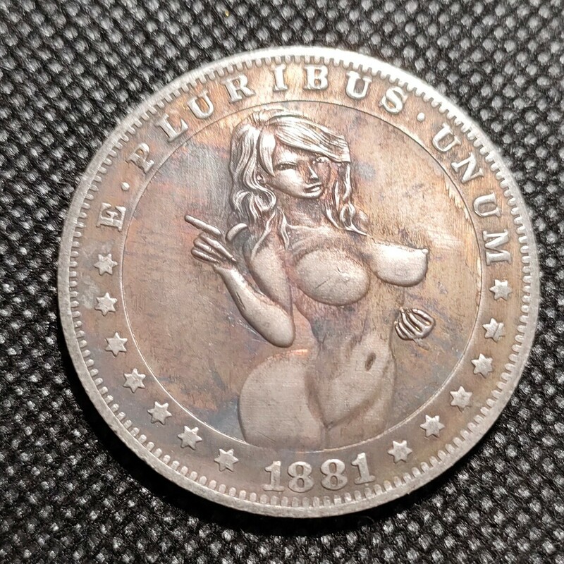 6107　アメリカ古銭　ルンペン　約38mm　イーグル　チャレンジコイン　コイン　アンティーク　ホーボー