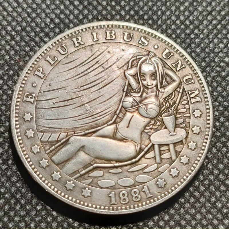 6120　アメリカ古銭　ルンペン　約38mm　イーグル　チャレンジコイン　コイン　アンティーク　ホーボー　銀貨