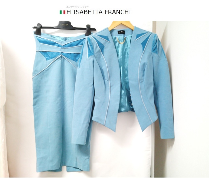 ELISABETTA FRANCHI (エリザベッタフランキ)ベアトップドレス　ジャケットセットアップ 　ワンピース 　ツーピース サイズ40　イタリア製