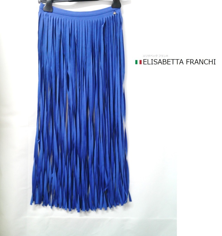 ELISABETTA FRANCHI (エリザベッタフランキ)　ストライプ　パープル　紫　スカート　ひざ丈　パーティー ドレス　 サイズ40 イタリア製