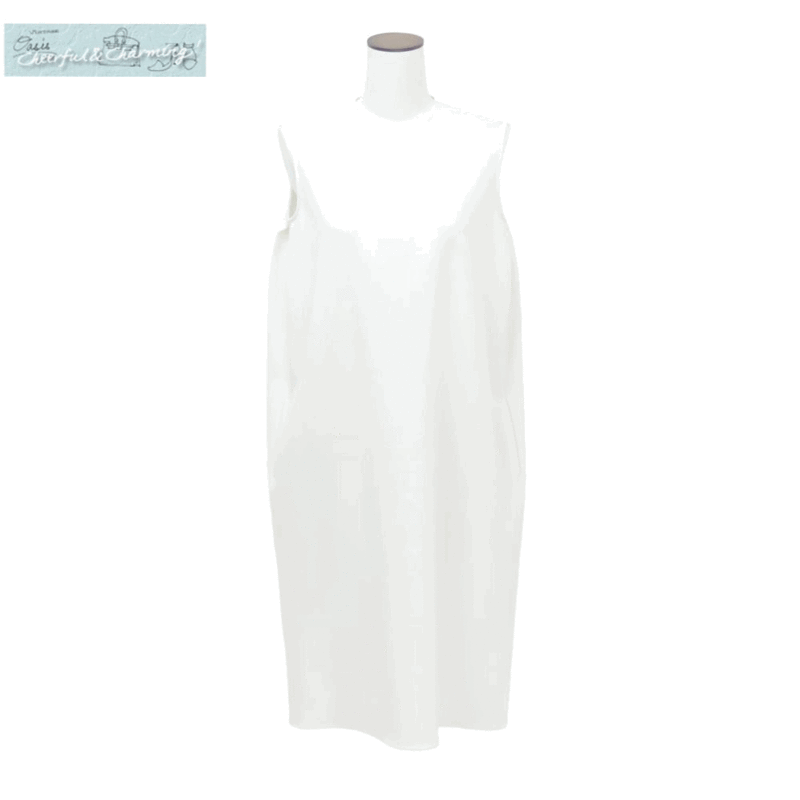 YOKO CHAN ヨーコチャン サイドタックドレス ワンピース 36 ホワイト ポリエステルBLEND '20年商品 YCD-620-644