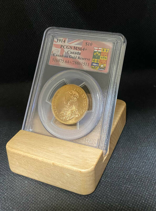 カナダ中央銀行退蔵品　1914年ジョージ5世　　金貨　MS64＋　pcgs　アンティークコイン10ドル