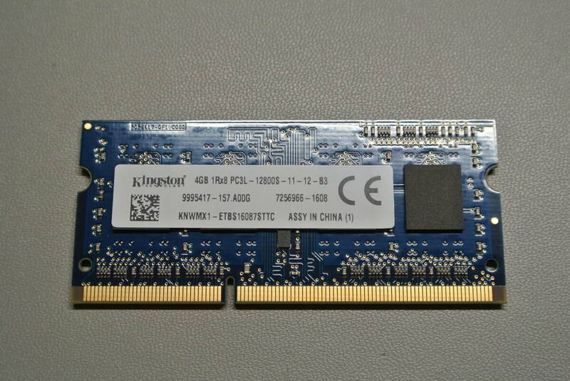 Kingstone 4GB 1Rx8 PL3L-12800S-11-12-B3 ノートPC用メモリ 動作確認済