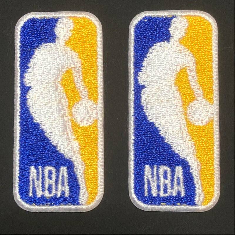 NBA ロゴ ワッペン ミニサイズ ２枚セット ウォリアーズカラー