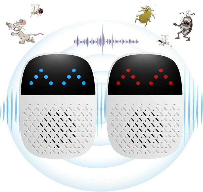 ネズミ駆除 超音波 虫除け 害虫駆除器2個セット 鼠駆除 虫除け装置 2つの超音波モード 360°500m有効範囲 ゴキブリ対策