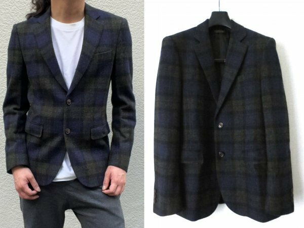 定価5万 ミスタージェントルマン BLUECHECK 2B JACKET M ウール チェック テーラードジャケット MISTER GENTLEMAN MR.GENTLEMAN